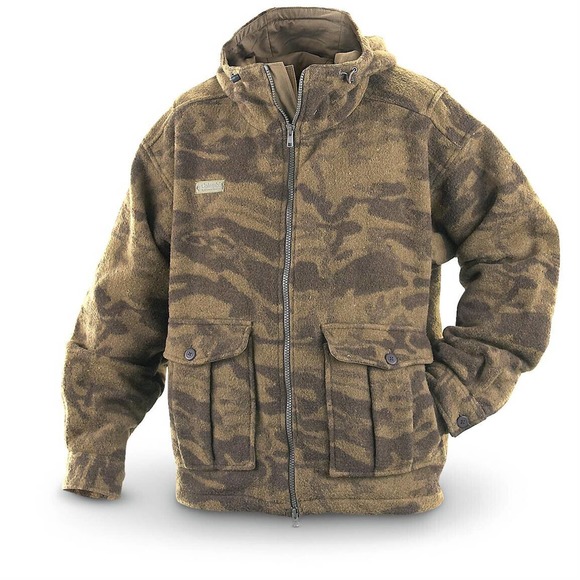 Columbia Other - Columbia Men's Monarch Pass Camo Wool Blend Hooded Hunting Coat Size Large EUC